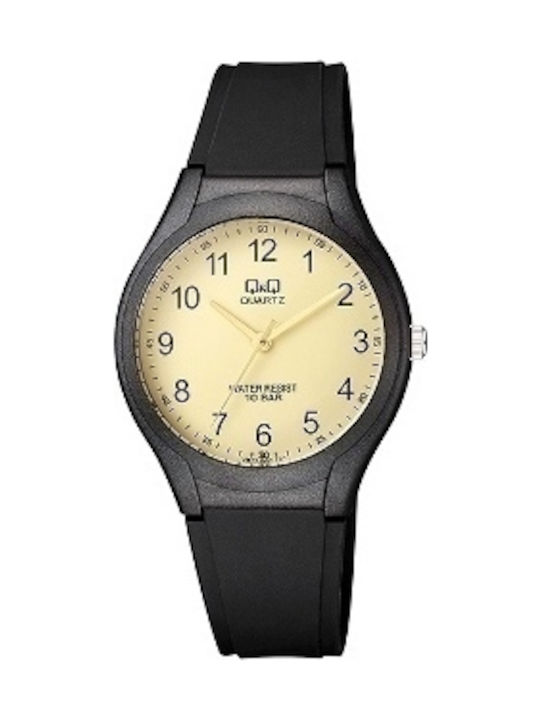 Q&Q Uhr mit Schwarz Kautschukarmband VR72J002Y