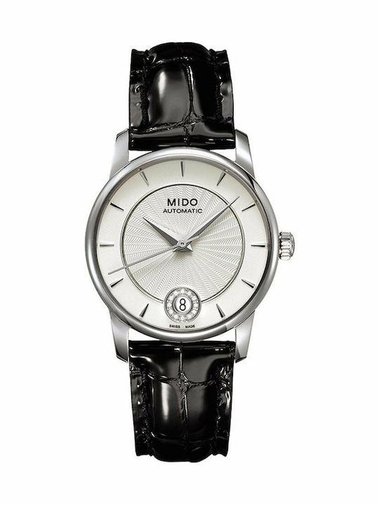 Mido Mido Baroncelli II Γυναικείο Ρολόι 33mm Αυτόματο με Μαύρο Δερμάτινο Λουράκι