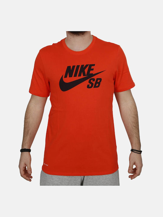 Nike Sb Αθλητικό Ανδρικό T-shirt Πορτοκαλί με Λογότυπο