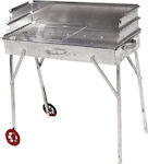 Biofan Γαλβανιζέ Charcoal Grill with Wheels και Πλάτη 73x32cm