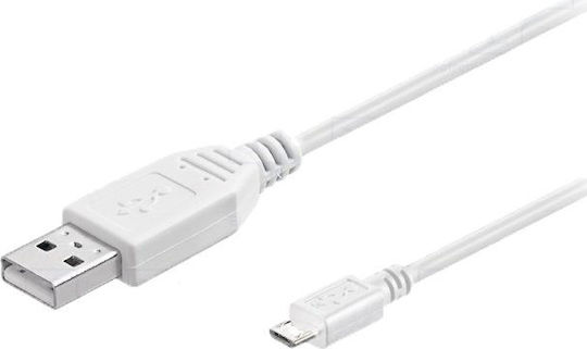Grundig Regular USB 2.0 to micro USB Cable Λευκό 1m (86339)