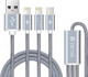 Devia Premium Geflochten USB zu Blitzschlag / Typ-C / Micro-USB Kabel Gray 1.2m