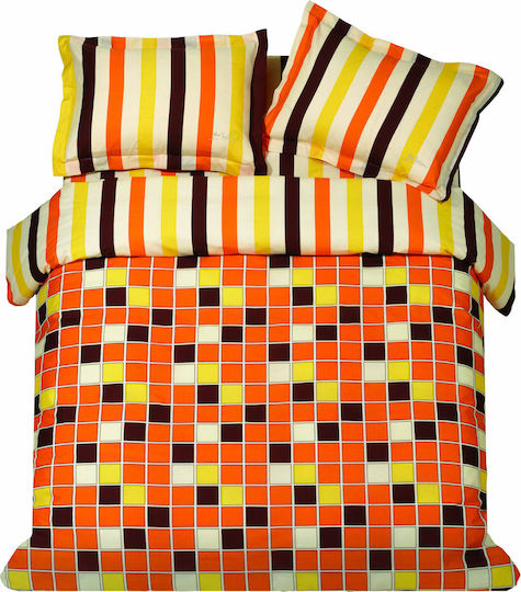 Makis Tselios Home Подредба Единичен 160x240 Squares Orange Оранжев Makis Tselios Home Подредба Единичен 160x240 Squares Orange Оранжев