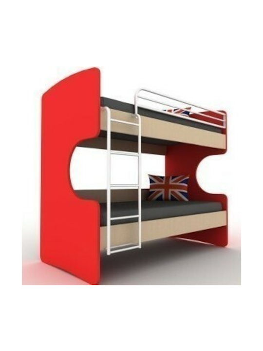 Scrill Kids Bed Bunk Single Red for Mattress 90...