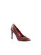 Dizi Pointed Toe Stiletto Burgundy High Heels 103 Brown