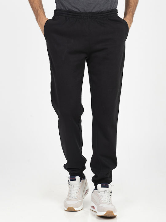 Cuffed Leg Pant Sweatpants with Elastic Black