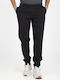 Cuffed Leg Pant Sweatpants with Elastic Black