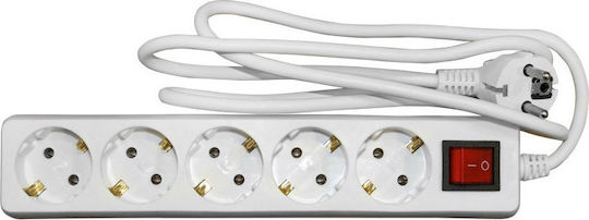 Adeleq Power Strip 5 Positions with Switch and Cable 1.5m