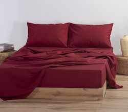 Nef-Nef Homeware Super dublu 160x200+30cm cu Elastic Basic 970 Bordo