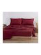 Nef-Nef Homeware Sheet Super-Double with Elastic 160x200+30cm. Basic 970 Bordo