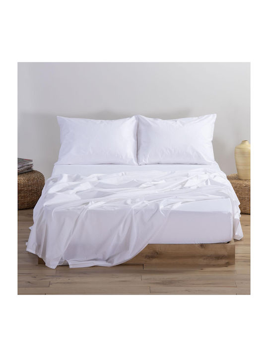 Nef-Nef Basic Super Double Bed Sheet with Rubber Band 160x200x30cm 200 White