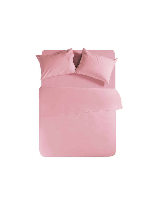 Nef-Nef Σεντόνι Υπέρδιπλο με Λάστιχο 160x200x30εκ. Basic 1011 Pink