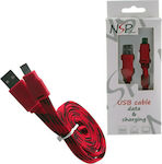 Volte-Tel Împletit USB 2.0 spre micro USB Cablu Roșu 1m (8135903) 1buc