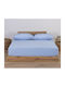Nef-Nef Homeware Sheet Super-Double with Elastic 160x200+30cm. Jersey 564 Sky