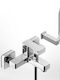 Eurorama Quadra Mixing Bathtub Shower Faucet Complete Set Silver