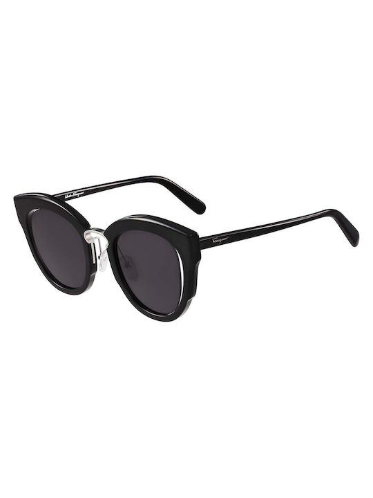 Salvatore Ferragamo Women's Sunglasses with Black Plastic Frame and Black Lens SF 830S 001