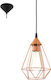 Eglo Tarbes Pendant Light Bronze Grid with Socket E27 110x17.5cm