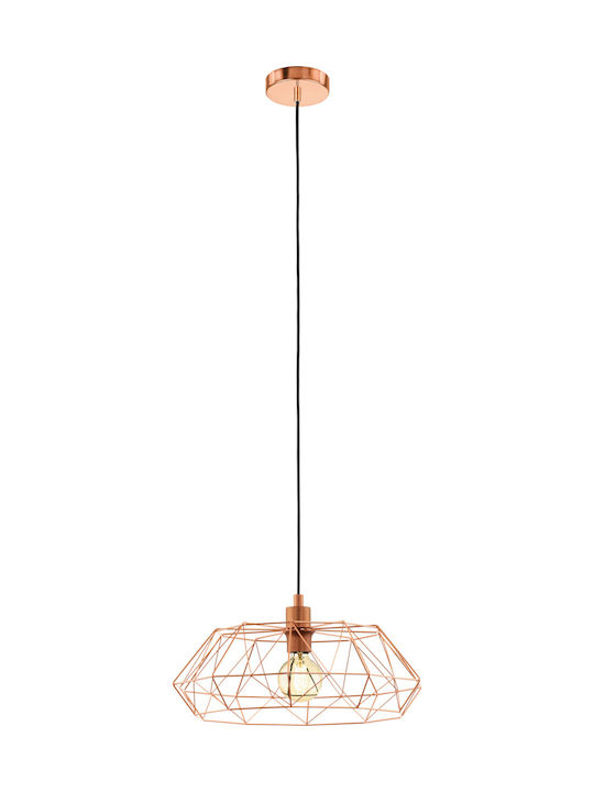 Eglo Carlton Pendant Light Single-Light Grid for Socket E27 Bronze