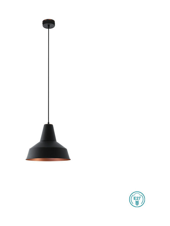 Eglo Somerton Pendant Light Single-Light Bell for Socket E27 Black