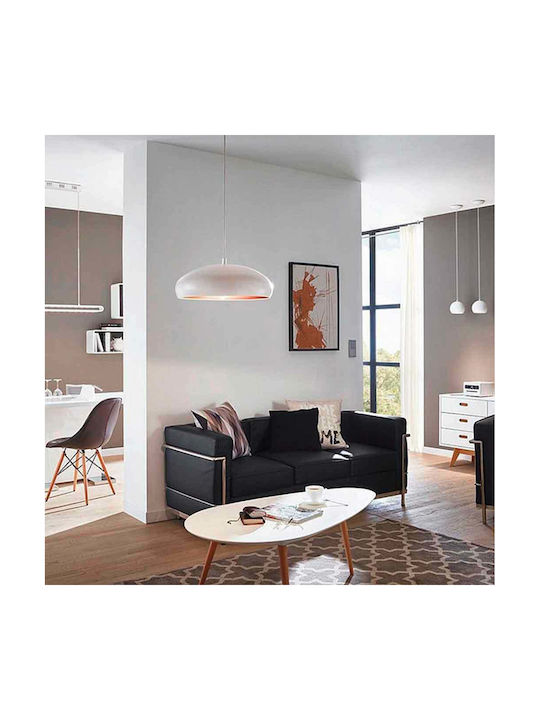 Eglo Mogano Pendant Light White Bell with Socke...