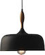 Aca Pendant Light Black Bell with Socket E27 32cm