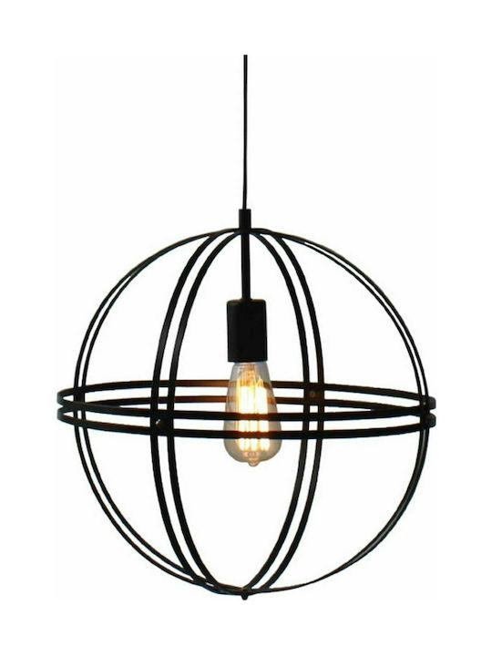 Aca Pendant Light Single-Light Grid for Socket E27 Black