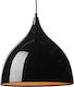 Aca Μοντέρνο Κρεμαστό Φωτιστικό Μονόφωτο Καμπάνα με Ντουί E27 σε Μαύρο Χρώμα