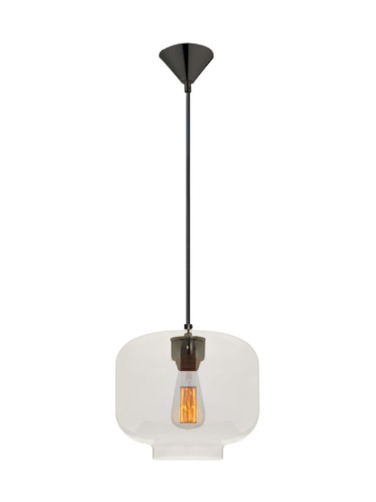 Aca Pendant Light Transparent with Socket E27 28x28cm