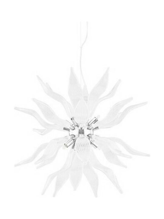 Ideal Lux Leaves SP8 Suspendat Candelabru pentru 8 Becuri G9 Alb