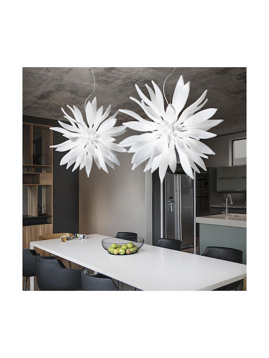 Ideal Lux Leaves SP8 Κρεμαστό Φωτιστικό Λευκό για 8 Λαμπτήρες G9 63x69.5εκ.