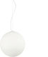 Ideal Lux Mapa Bianco SP1 D40 Μοντέρνο Κρεμαστό Φωτιστικό Μονόφωτο Μπάλα με Ντουί E27 σε Λευκό Χρώμα