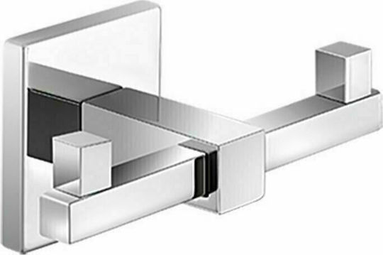 Sanco Strong Haken Badezimmer Doppelt Schrauben ​9x4cm Silber