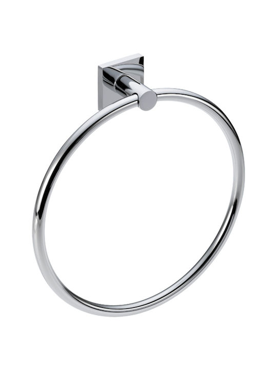 Verdi Delta Single Wall-Mounted Bathroom Ring ​20x20cm Silver