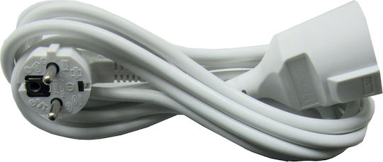 Telco CX-DYB-01 Cablu de prelungire cu role cu lungimea de 5m Diametru 3 x 1.5mm² Albă