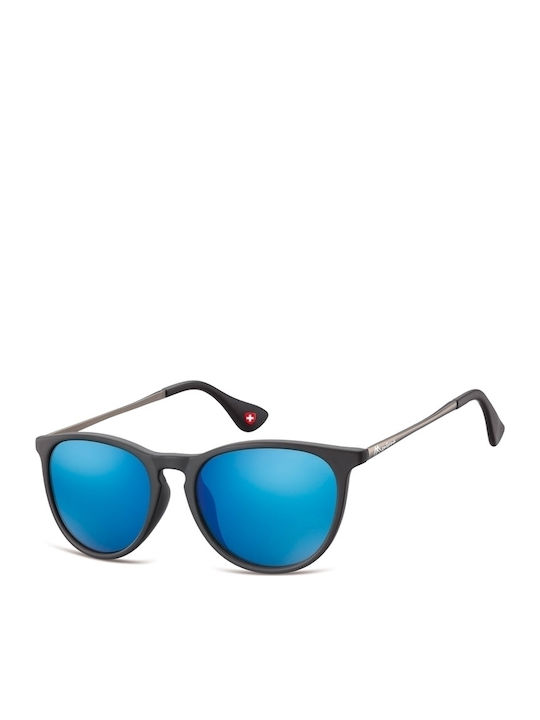Montana Eyewear Ανδρικά Γυαλιά Ηλίου με Μαύρο Σκελετό και Μπλε Φακό MS24A