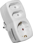 Adeleq 3-Outlet T-Shaped Wall Plug White