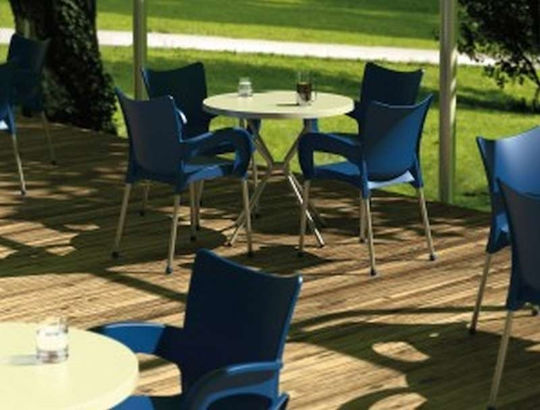 Outdoor-Stuhl Polypropylen Romeo Schwarz 58x53x83εκ.