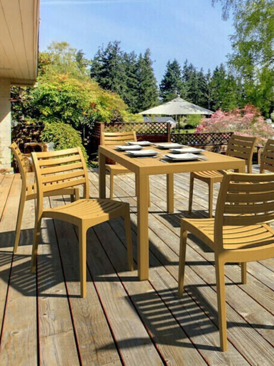 Outdoor-Stuhl Polypropylen Ares Teak 48x58x82εκ.
