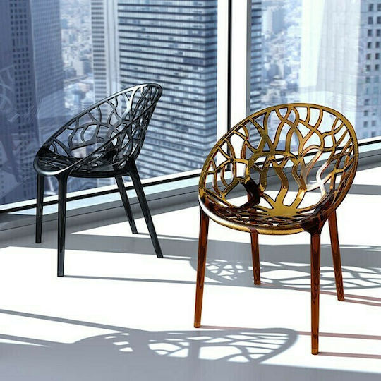 Chair Dining Room Crystal 59x60x80cm Black Transparent