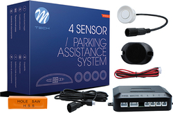 M-Tech Car Parking System with Buzzer and 4 Sensors 21.5mm in White Colour CP6W/MT