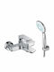 Viospiral Tetra Mixing Bathtub Shower Faucet Complete Set Silver