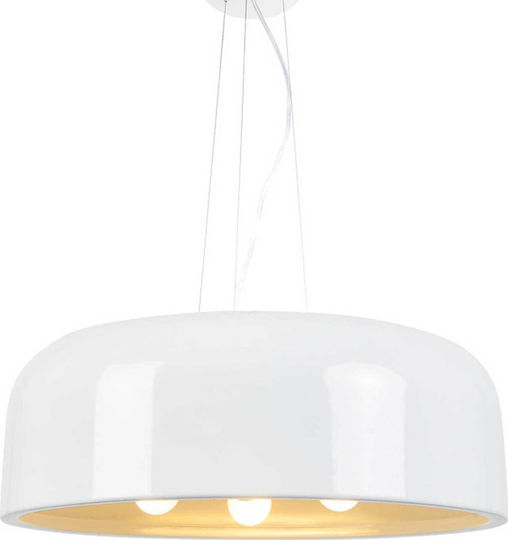 Aca Pendant Light White Bell with Socket E27 48x48cm