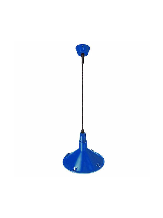 Aca Pendant Light Blue Bell with Socket E27