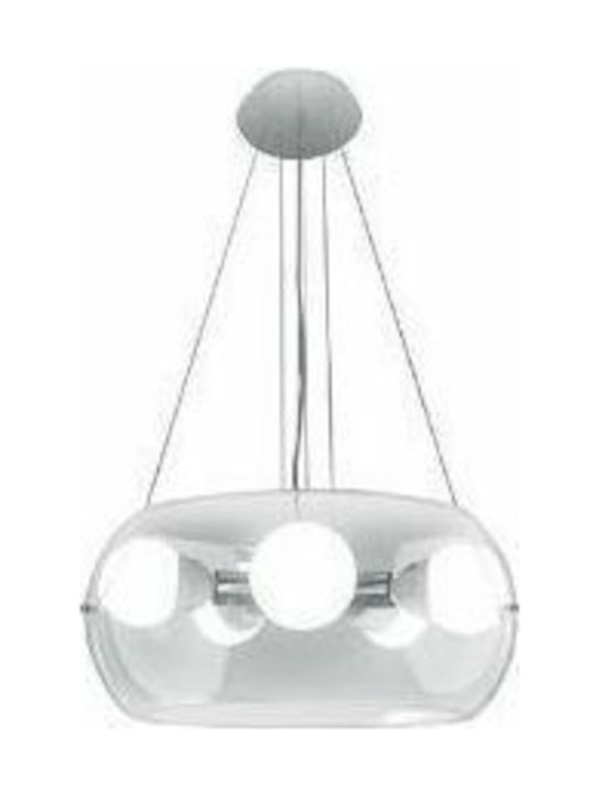 Ideal Lux Audi-10 SP5 Pendant Chandelier for 5 Bulbs E27 Silver