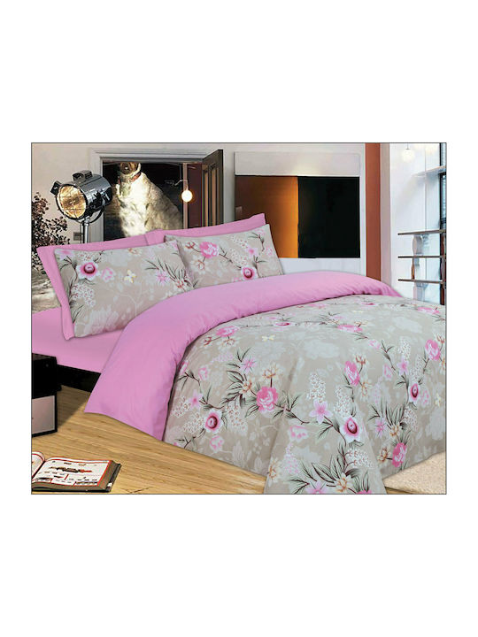 Le Blanc Комплект Пухено Единично 160x240бр Pink Rose Многоцветен 2бр