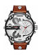 Diesel Mr Daddy 2 Watch Chronograph Battery with Brown Leather Strap