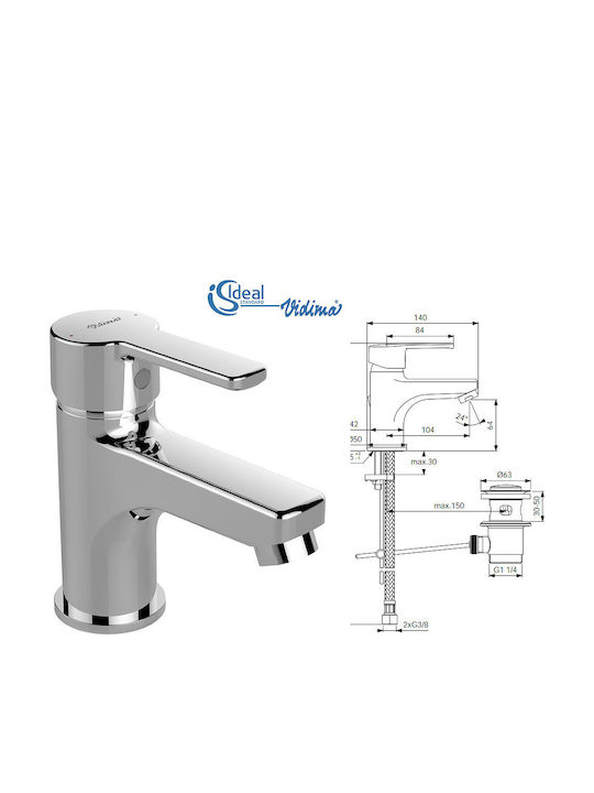 Ideal Standard Calista Mixing Sink Faucet Silver B