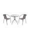 Baleno 3 Pieces Dining Set for Small Outdoor Spaces Anthracite E240