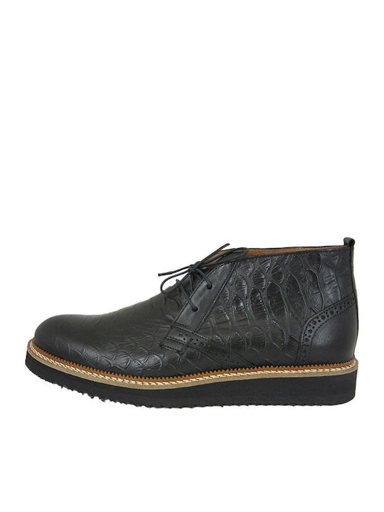 Stefan Fashion Piele Negru Ghete barbati