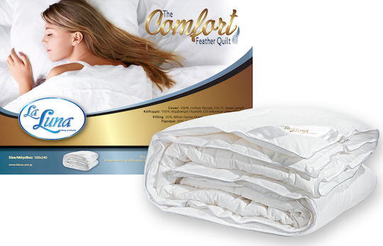 La Luna Πάπλωμα Μονό Πουπουλένιο 160x220εκ. Comfort Quilt Λευκό 9.5 togs